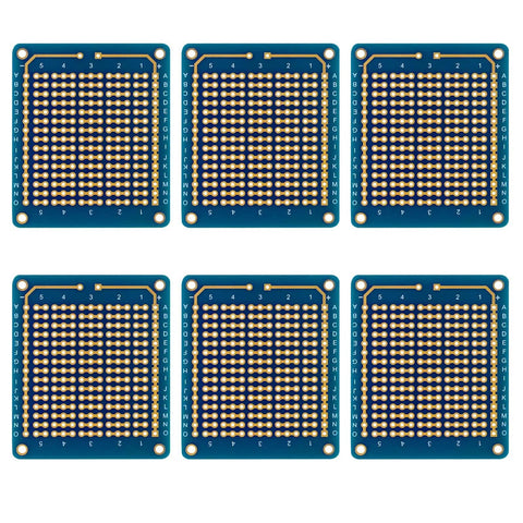 Double Sided Protoboard Kit For DIY Electronics, 6 blue solderable breadboard prototyping boards with gold plated pads, 2.54mm pitch