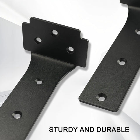 Heavy Duty 6 Inch Floating Shelf Brackets Two Pack Of Bombproof Stainless Steel L Mounts in sleek matte black finish