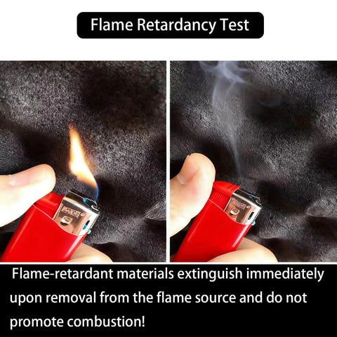 Flame retardancy test on Egg Crate Acoustic Foam Panel 48x24x2 Inches Black for Walls and Recording Studios Soundproofing Panels