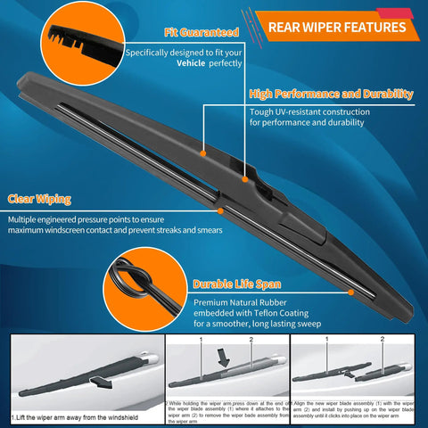 Close-up of Top Shelf Front And Rear Windshield Wiper Blades For 2024 To 2026 Chevrolet Trax showing durable design features.