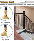 Adjustable foot for Built Heavy Adjustable Black Aluminum Stair Railing Spindles And Deck Balusters for slopes and platforms.