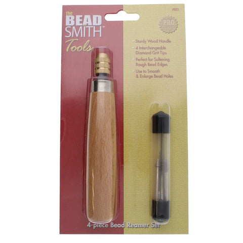 Diamond Reamer Set With Four Interchangeable Tips Wood Handle And Handy Storage Tube in packaging