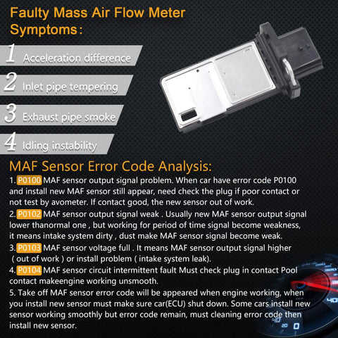 Mass Air Flow Sensor Maf Meter Direct Fit Plug And Play Compatible With Nissan Altima 2004-2014 Armada 2005-2015