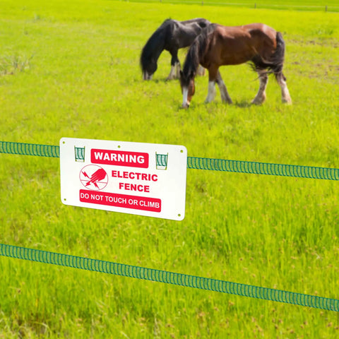 15 Piece Electric Fence Warning Signs No Touching Electric Safety Sign To Protect Your Farm Home 9.68 By 5.04 Inches White And Red Pack Of 15 Durable Signs With Mounting Holes And Lugs