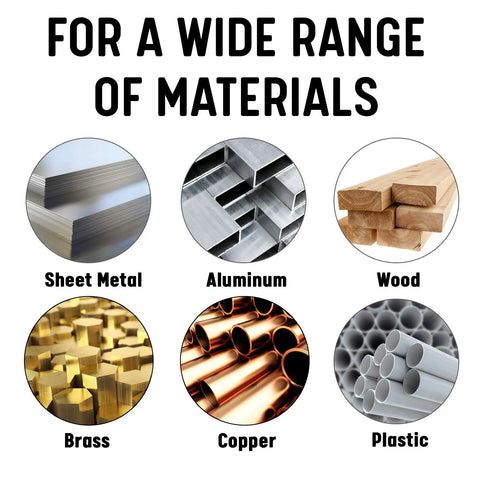 Image showing various materials for Aircraft Extension Drill Bit Set Three Sixteenth Inch By Six Inch High Speed Steel Bits metal drilling.