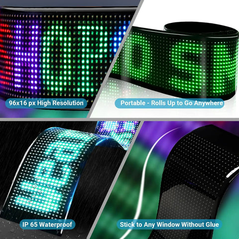 Devil Eyes LED Lights For Windshield 2 Pack 23.6In X 4.7In, flexible, waterproof, portable LED panels for cars and trucks