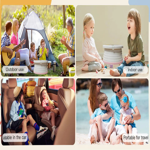 Lightweight Folding Toddler Potty Travel Seat With Leak Safe Disposal Bags Compact Road Trip bathroom hack for outdoor and indoor use.
