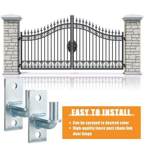4 Pack Heavy Duty Wall Mount Gate Hinges For Farm Gates And Fences Built Tough For Outdoor Chain Link 5 By 8 Inch Pin Gate Hinge Set That Goes On Easy And Stays Put Replacement Parts You Can Count On, galvanized steel