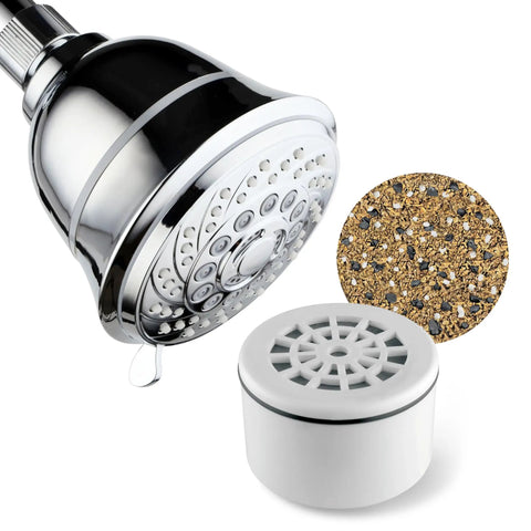 Replacement Enriched KDF Cartridge For Compact Universal Shower Filter And Filtered Handheld Or Fixed Shower Heads