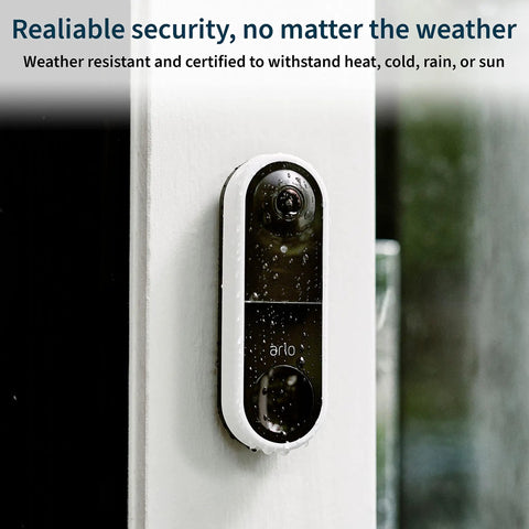 Hardwired Video Doorbell With HD Video And 180 Degree Field Of View Night Vision Two Way Audio Front Door Security Cam Easy Install Using Your Existing 16 to 24 Volt Chime Wiring Black AVD1001B installed on wet wall