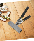 Manual Hand Seamers Tool For Flattening And Bending Metal Sheets And Keels with ergonomic handles on wooden table