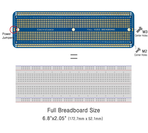 Large Gold Plated Solderable Breadboard Prototype Kit For DIY Electronics Projects Compatible With Arduino Nano ESP8266 NodeMCU And Other MCUs 6 Pack Blue detail and dimensions