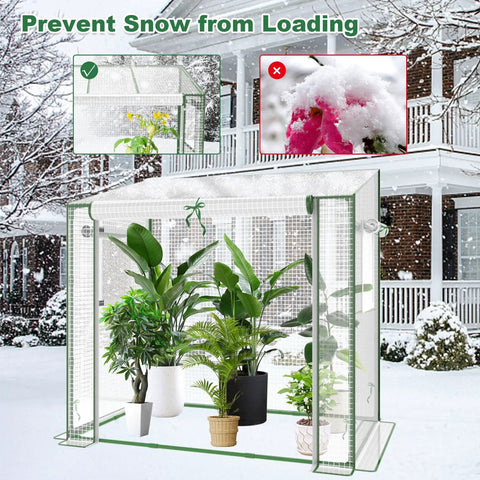 Portable Mini Greenhouse For Indoor And Outdoor Use With Thick PE Cover And Clear Panels Durable Garden Shelter with plants inside