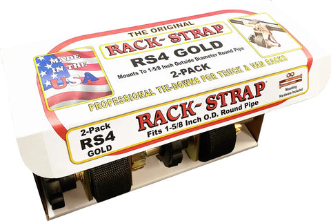 Box of Two Pack Rack Strap Tie Down for Ladder Racks With Round Mounting Brackets Bolt On Or Weld On Hardware Included
