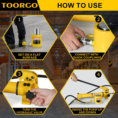 Built Like A Tank 20 Ton Hydraulic Ram Jack With Two Inch Stroke And Fast Self Retract Compact Alloy Steel Porta Power Tool Crews Swear Over For Frame Pulling And Garage Jobs Yellow Finish usage guide steps