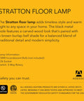 Black Floor Lamp With Brown Burlap Shade, 3 Way Dimming, 62 Inch Tall Standing Light For Bedroom, Living Room, Or Home Office packaging