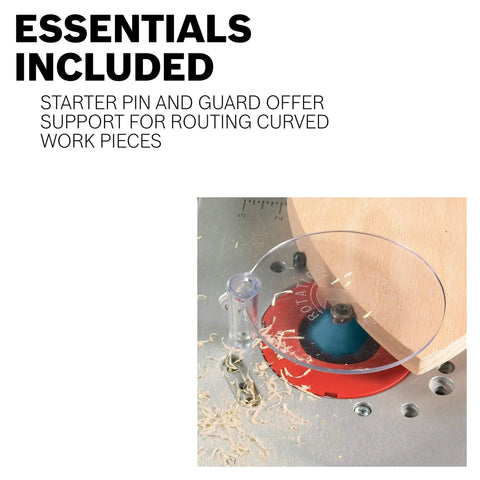 Pro Grade 1617EVSPK Wood Router Tool Combo Kit With clear guard and starter pin included for routing precision