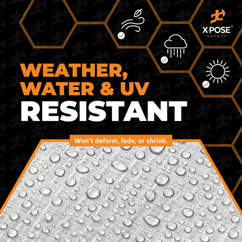 Close-up of Heavy Duty 10x15 Poly Tarp 10 Mil Thick Waterproof UV Blocking Outdoor Cover with water droplets indicating weather resistance.