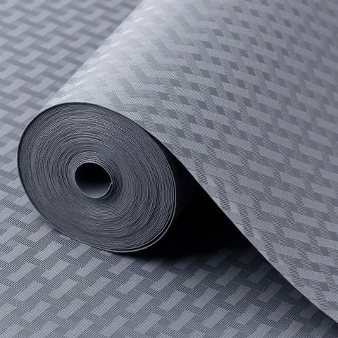 Gray Non Adhesive Shelf Liners For Kitchen Cabinets And Drawers Easy To Cut Bpa Free Eva Material with textured design on roll.