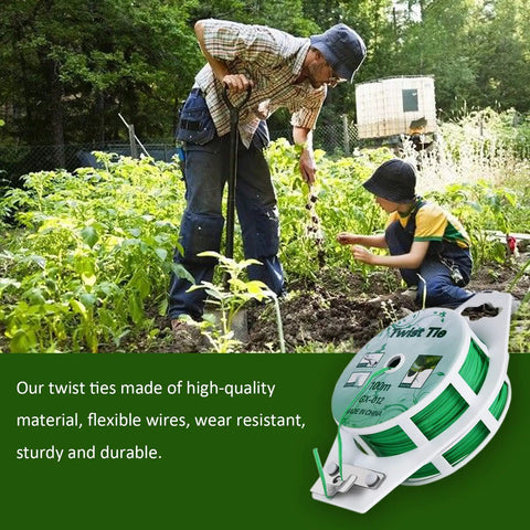 Heavy Duty All Purpose Coated Garden Ties With 328 Feet Of Trimmer Twine for Plant Support and Growth in garden use
