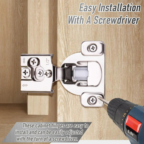 Lay Off The Slamming Routine With These Smooth As Butter Soft Close Cabinet Hinges For Face Frame Kitchen Doors And Drawers Featuring Built In Dampers And Precise Three Way Adjustments In A 10 Piece Pack showing installation on wood.