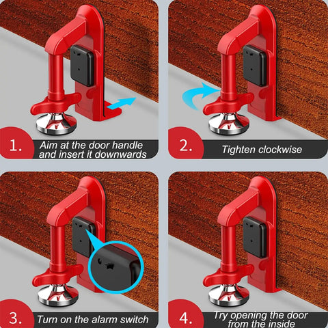 Keep Your Spot Locked Up Tight With This Built Tough Portable Door Jammer Stopper And Travel Anti Theft Blocker installation steps.