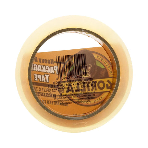 Tough As Nails Heavy Duty Large Core Packing Tape For Moving And Storage, Extra Thick Clear Adhesive Rolls, tear resistant roll viewed from above.