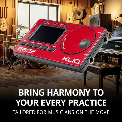 Digital Metronome and Tuner 3 In 1 for Practice Smarter Tone Generator and Tempo Tool for Piano Guitar Bass Violin Ukulele and All Instruments Compact Red Unit for On The Go Jams and Everyday Sessions in a music studio.