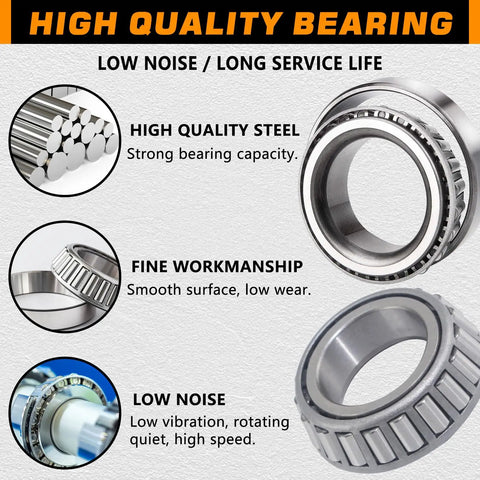 Trailer Axle Hub Bearings Kit With 2.44 Inch Dust Caps And Seals For 5200 To 6000 Lbs Trailers Tapered Spindle D42 quality