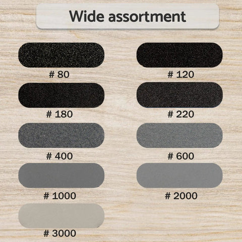 Grit range assortment of 5 Inch Wet And Dry Sanding Discs Set Hook And Loop 54 Pcs Silicon Carbide from 80 to 3000 for sanding
