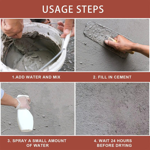 Usage steps for Heavy Industrial Grade Concrete Crack Sealant And Hole Filler That Slaps Moisture Out While Staying Super Flexible.