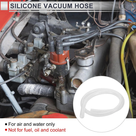 Silicone Vacuum Hose For Cars High Temperature Clear Tubing 3.3 Ft Long 3/8 Inch Inner Diameter 10mm 2.5mm Wall Thickness Auto Vacuum Line 130 Psi Max Pressure