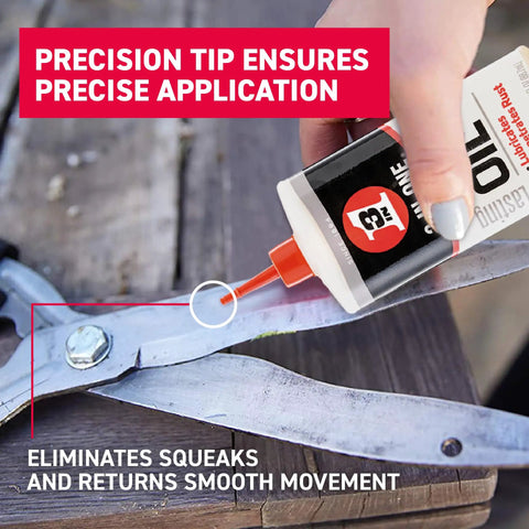 Go To All Purpose Lubricant Oil 3 Oz Squeeze Bottle Pack Of 2 applying oil to scissors to reduce friction and stop squeaks