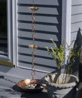 Handmade Copper Rain Chain With Dope Umbrella Design 8.5 Feet Long 20 Gauge Pure Copper With Brass Accents Weathered Patina Finish