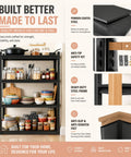 4 Tier Metal Kitchen Shelf with Adjustable Baker's Rack Organizer 44H X 20W X 14D Heavy Duty Steel Shelving for Pantry Storage