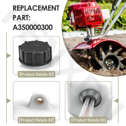 Fuel Tank Kit A350000300 Compatible With Mantis 2 Cycle Engines, includes tank cap, three-hole grommet, and hoses, shown in use