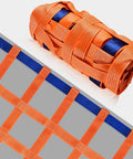 Heavy Duty Cargo Net For Trucks And Pallets Flat Nylon Webbing Sling Hoist Net rolled and unrolled view