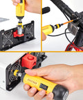 Torque Screwdriver Bit Set With Locking Chuck Never Drop A Bit 13 Piece Driver Kit Ten To Seventy Inch Pounds in use on devices