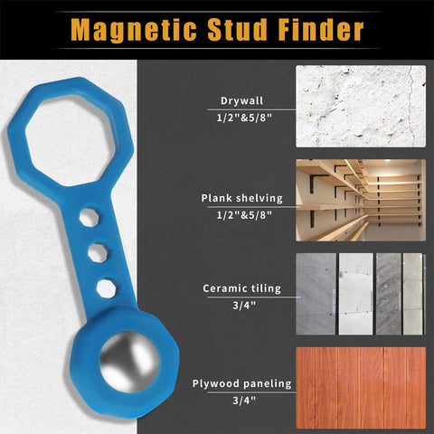 No Sweat Heavy Duty Magnetic Stud Finder Wall Scanner with a Rock Solid 27 Pound Pull for drywall, plywood, and tile detection.
