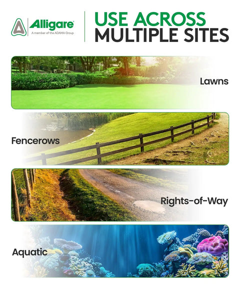 2,4-D Amine Weed Killer Concentrate for Lawns Pastures and Aquatic Sites use across lawns, fencerows, rights-of-way, aquatic