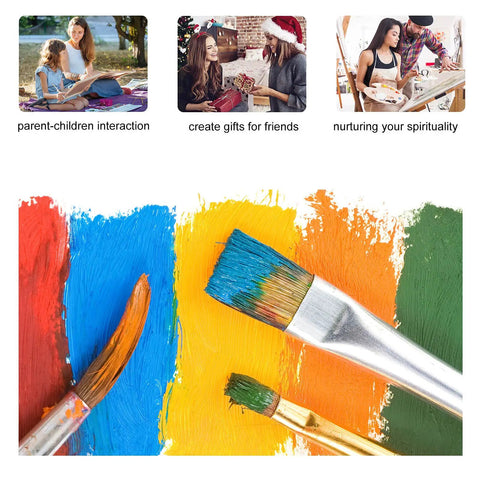 Paint By Numbers Kit For Adults Beginner Guitar Desert Camp Set with colors and brushes; family and creativity activities.