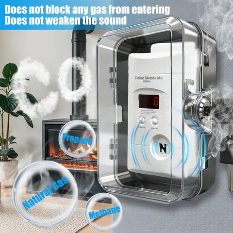 Carbon Monoxide Detector Lock Box With 2 Keys, Protective Enclosure For CO Alarm And Natural Gas Leak Detector