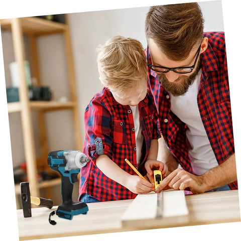 Top Shelf Cordless Impact Wrench With Brushless Motor For Serious Jobs being used by a father and son for DIY project.