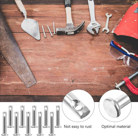 20 Piece Stainless Steel Clevis Pin Kit With Flat Head Single Hole Pins for DIY fixes and mechanical repair, tools shown