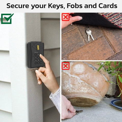 WiFi Enabled Smart Lock Box for homes with remote access compared to hidden keys under mat and pot
