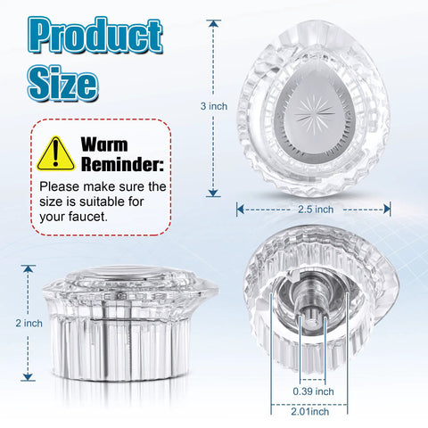 Replacement Shower Knob Kit For Moen 100710 Single Handle Tub And Shower Faucets Chrome Inserts dimensions in inches