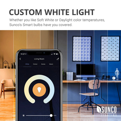 Image showing mobile app interface controlling light settings with custom white light options, for 10 Pack WiFi LED Smart Bulb B11 Candelabra 4 5W E12 Base Color Changing RGB And CCT Dimmable With Alexa And Google Assistant No Hub Required Ideal For Voice Control Remote App Management And Mood Lighting In Any Room