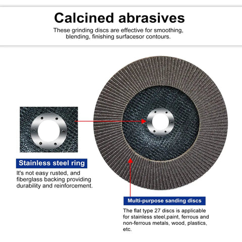 Pro Level 10 Pack 40 Grit Flap Discs For Angle Grinders, 7 X 7/8 Inch Type 29 Aluminum Oxide Grinding Wheels, Heavy Duty Metal Shaping And Mill Scale Killing Essentials with stainless steel ring