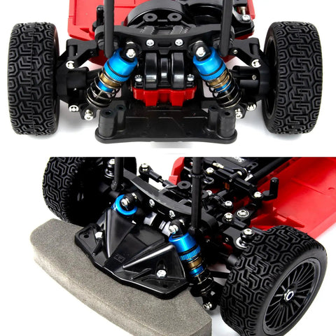 Oil Filled 62mm RC Shock Absorber Kit For Tamiya TT 01 TT 02 Hyper Go H14BM 14209 Losi Upgrades Blue on installed RC chassis