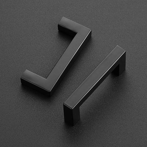 10 Pack 3 Inch Square Cabinet Handles Matte Black Drawer Pulls For Kitchen Cabinet Hardware Upgrade on black surface